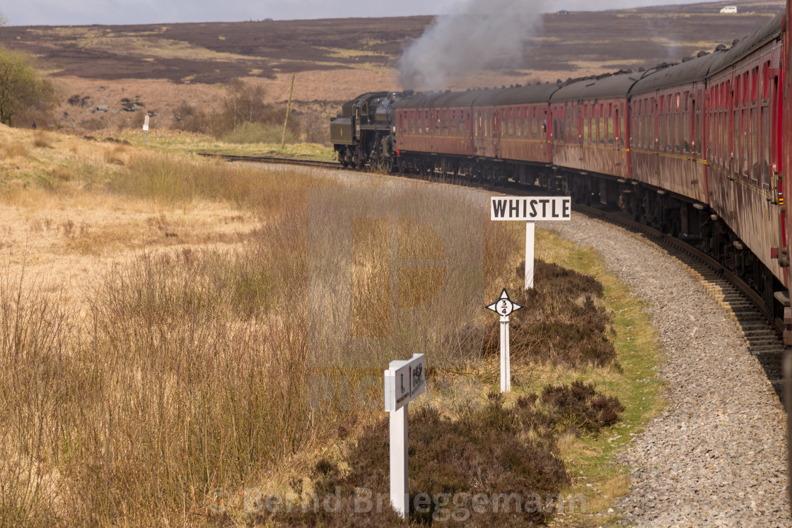 "North York Moors Railway between Goathland and Levisham, North Yorkshire, UK" stock image