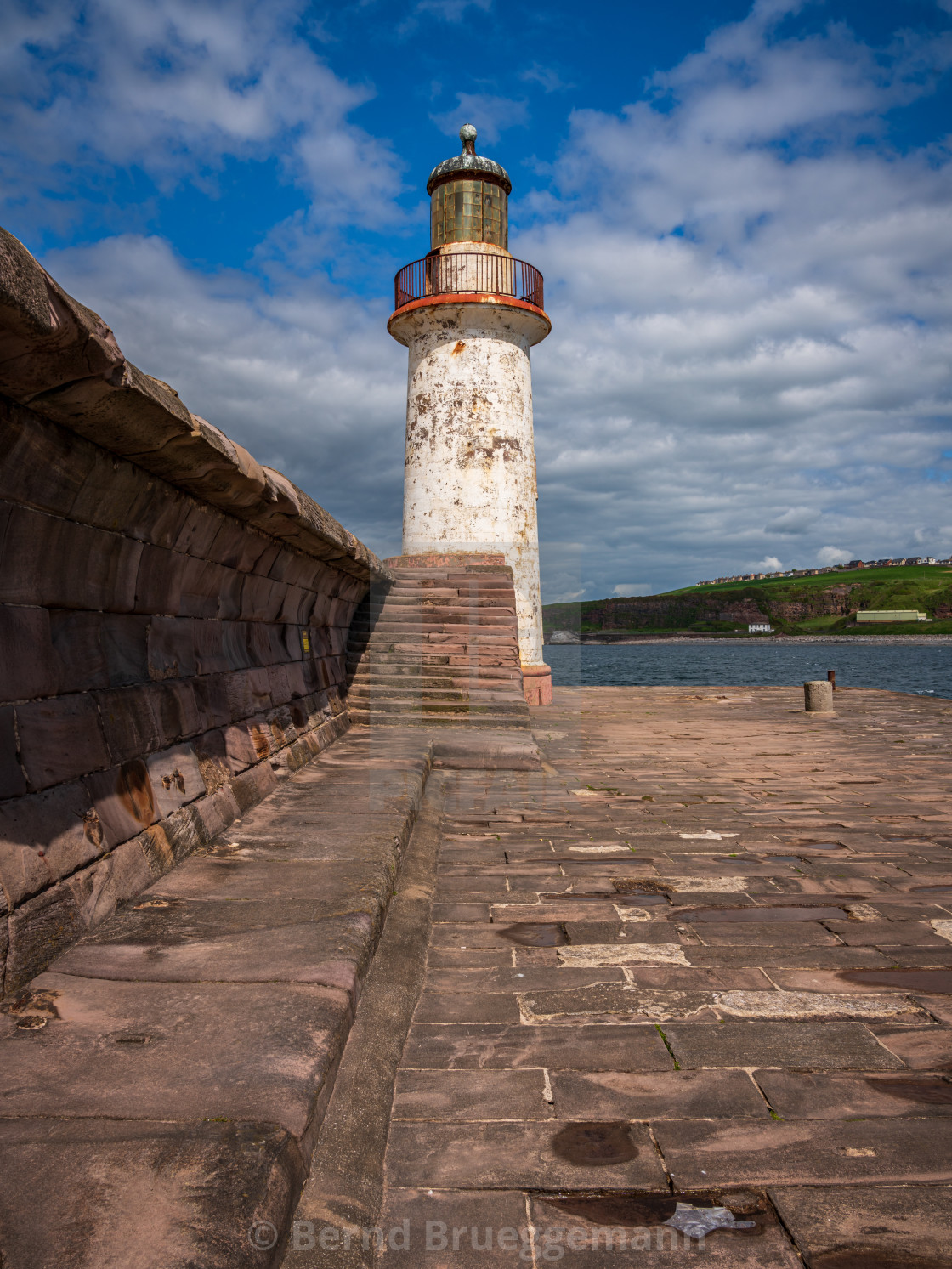 "West Pier Lighthouse in Whitehaven, Cumbria, England" stock image