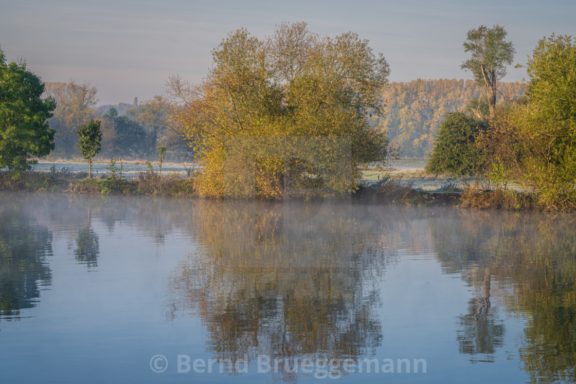 "Morning fog in Muelheim an der Ruhr, North Rhine-Westfalia, Germany" stock image