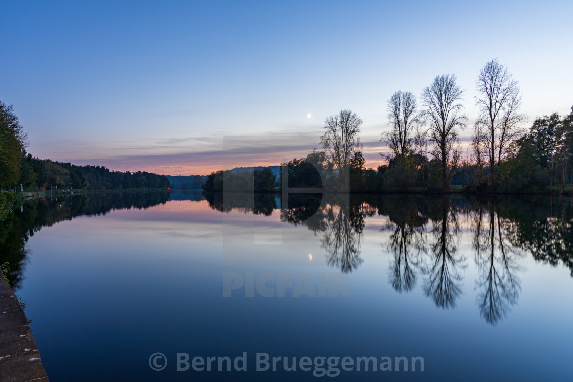 "Evening in Muelheim an der Ruhr, North Rhine-Westfalia, Germany" stock image