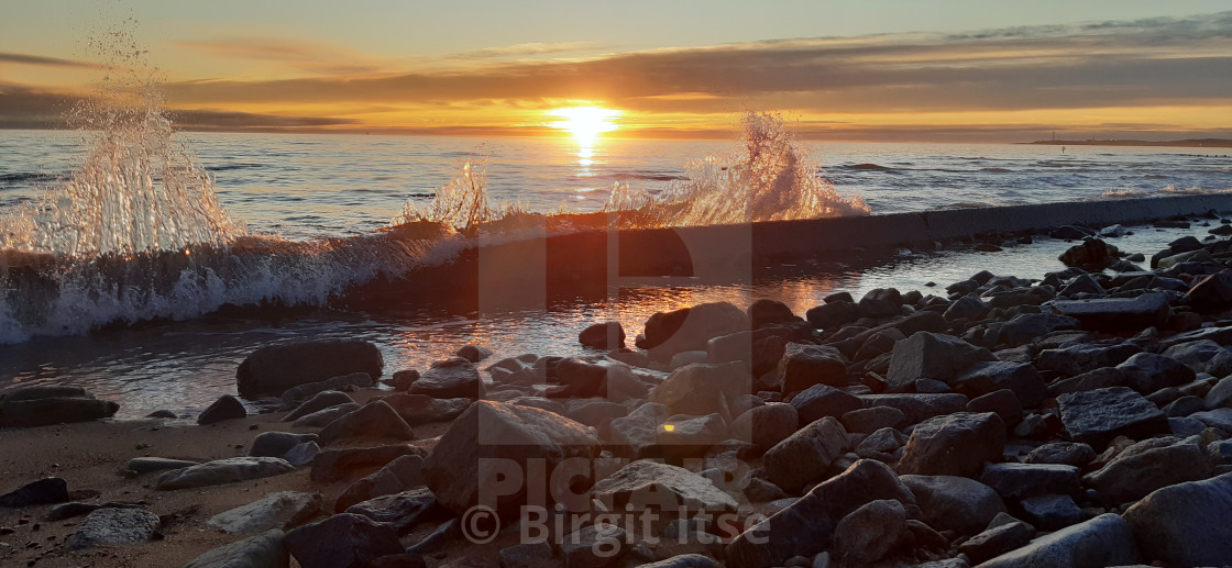 "North Sea, Aberdeen, sunrise" stock image