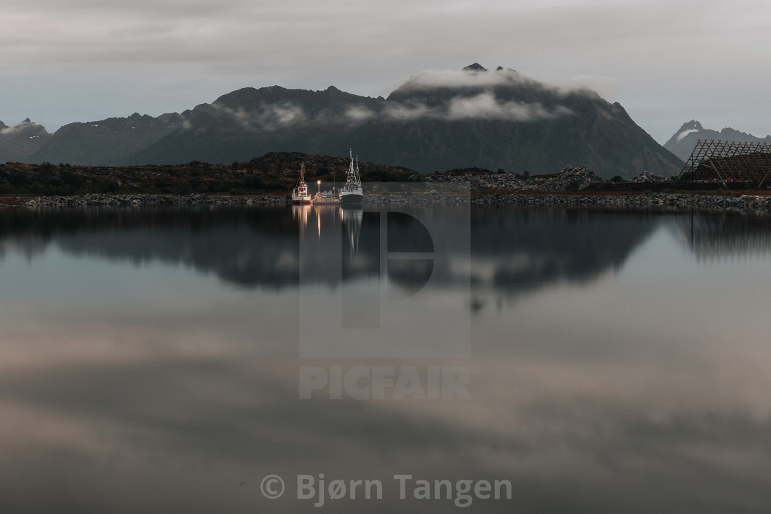 "Fishing boats in Lofoten" by Bjørn Tangen - $30.88 "Fishing boats in Lofoten" stock image