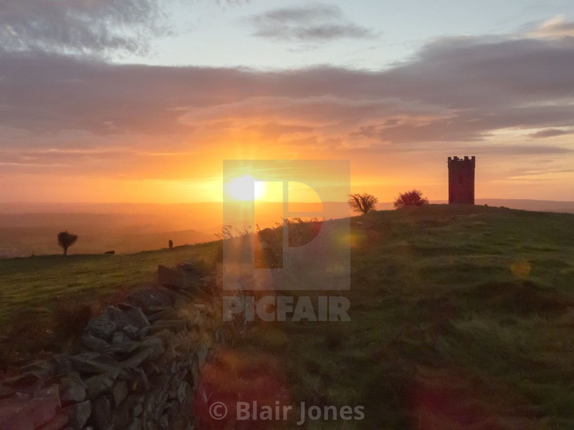 "Sunrise at the Pontypool Folly" stock image