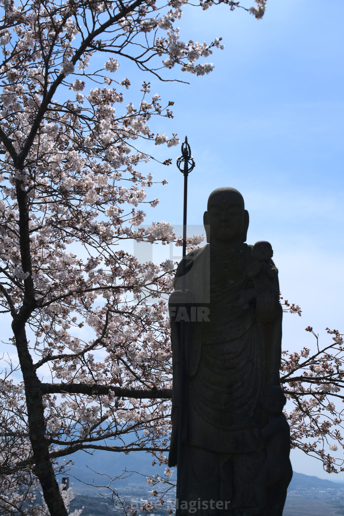 "Buddha and the Sky" stock image