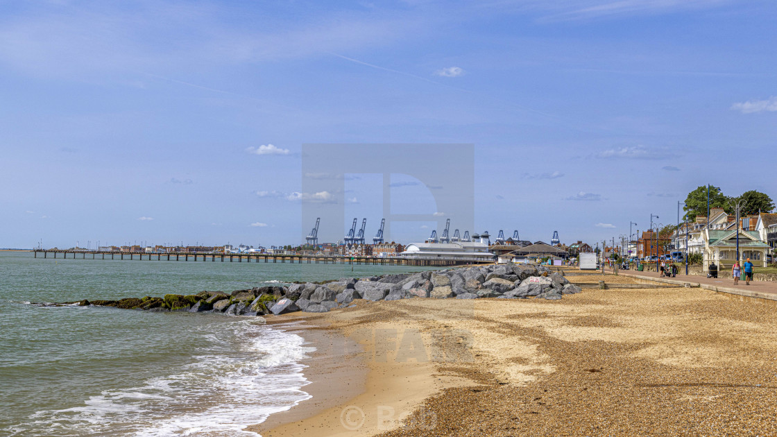 "Felixstowe beach" stock image