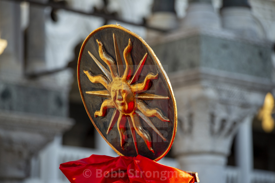 "The Ballad of the Masks and the Beheading of the Bull, Venice Carnival" stock image