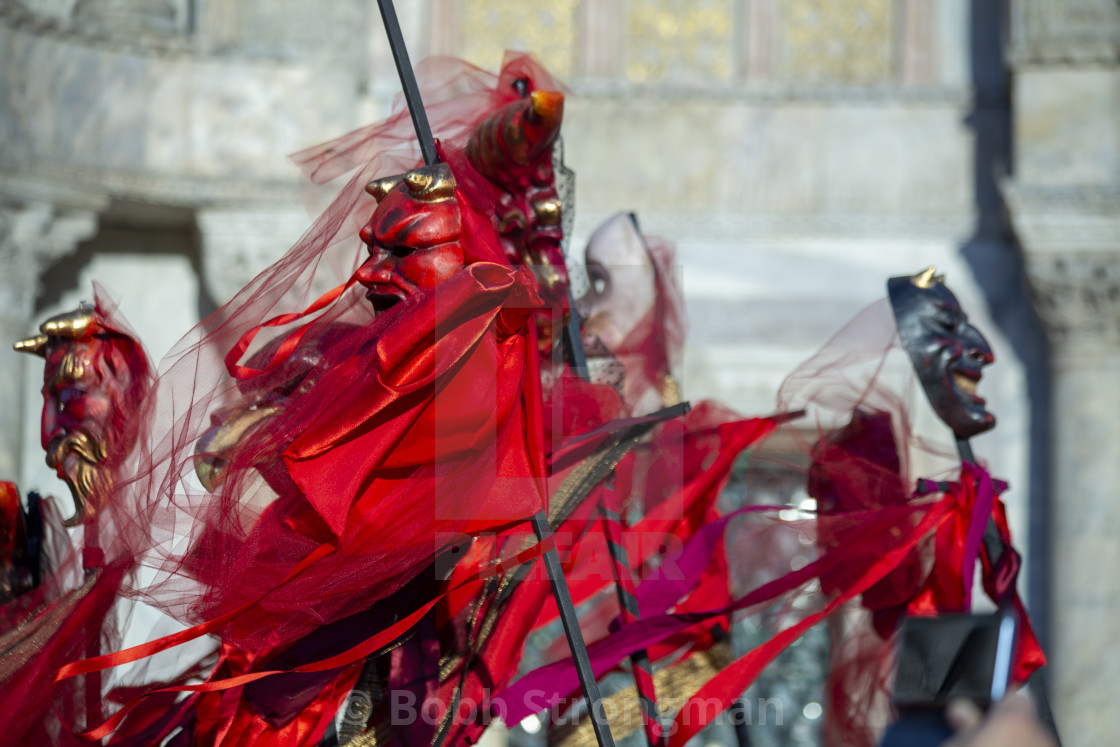 "The Ballad of the Masks and the Beheading of the Bull, Venice Carnival" stock image