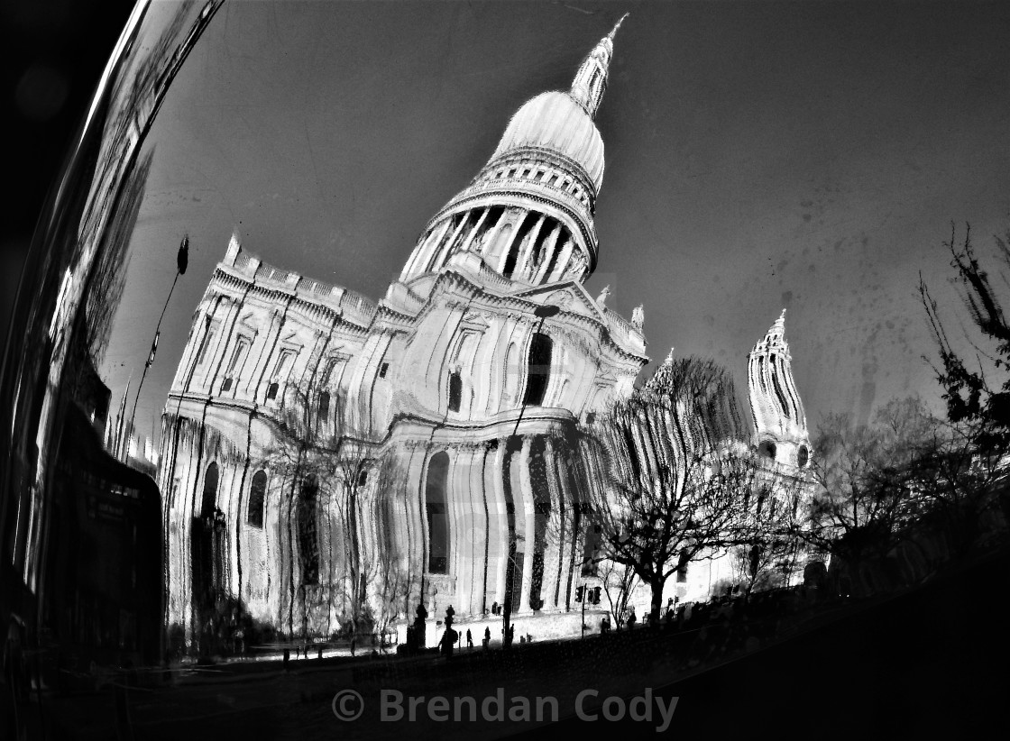 "Reflection of St Pauls Cathedral" stock image