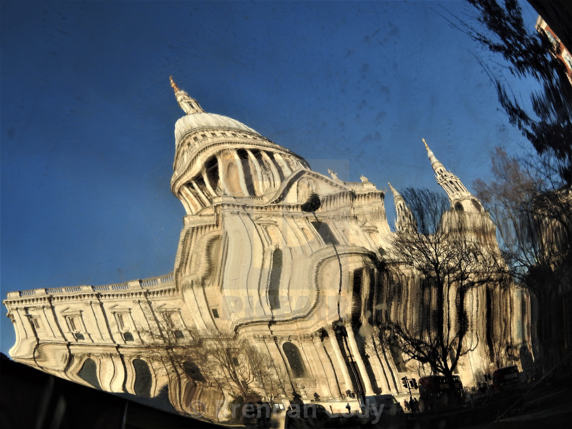 "Reflection of St Pauls Cathedral" stock image