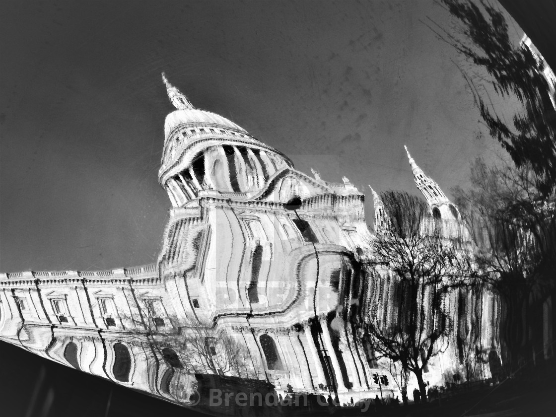 "Reflection of St Pauls Cathedral" stock image