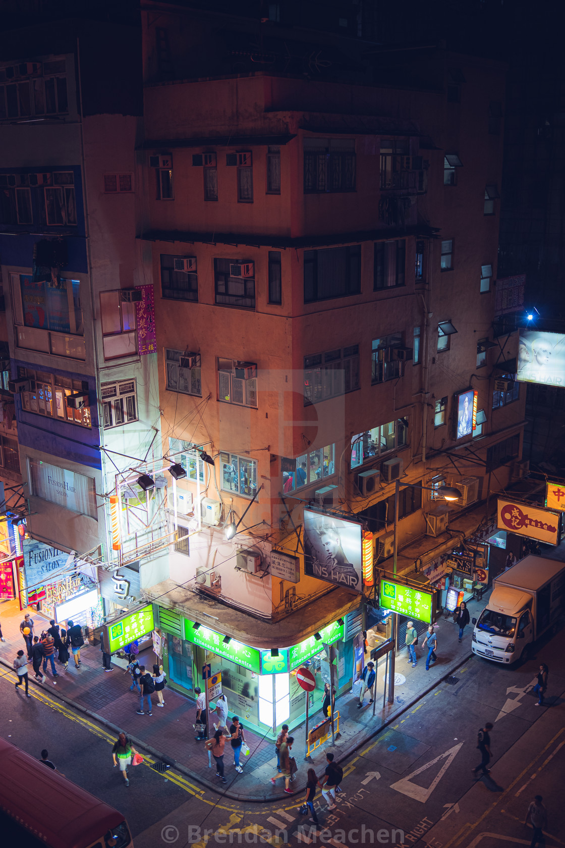 "Kowloon Street Corner" by Brendan Meachen - £15.00 "Kowloon Street Corner" stock image