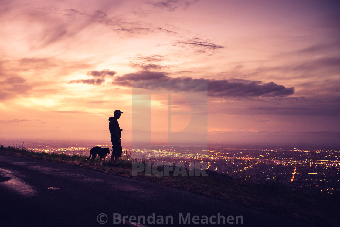 "Christchurch Sunset" by Brendan Meachen - £15.00 "Christchurch Sunset" stock image