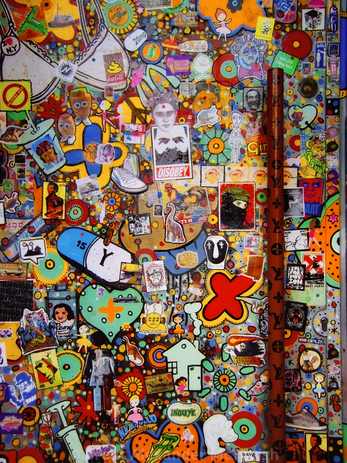 "Sticker Based Graffiti Street Art, Toulouse, France" stock image