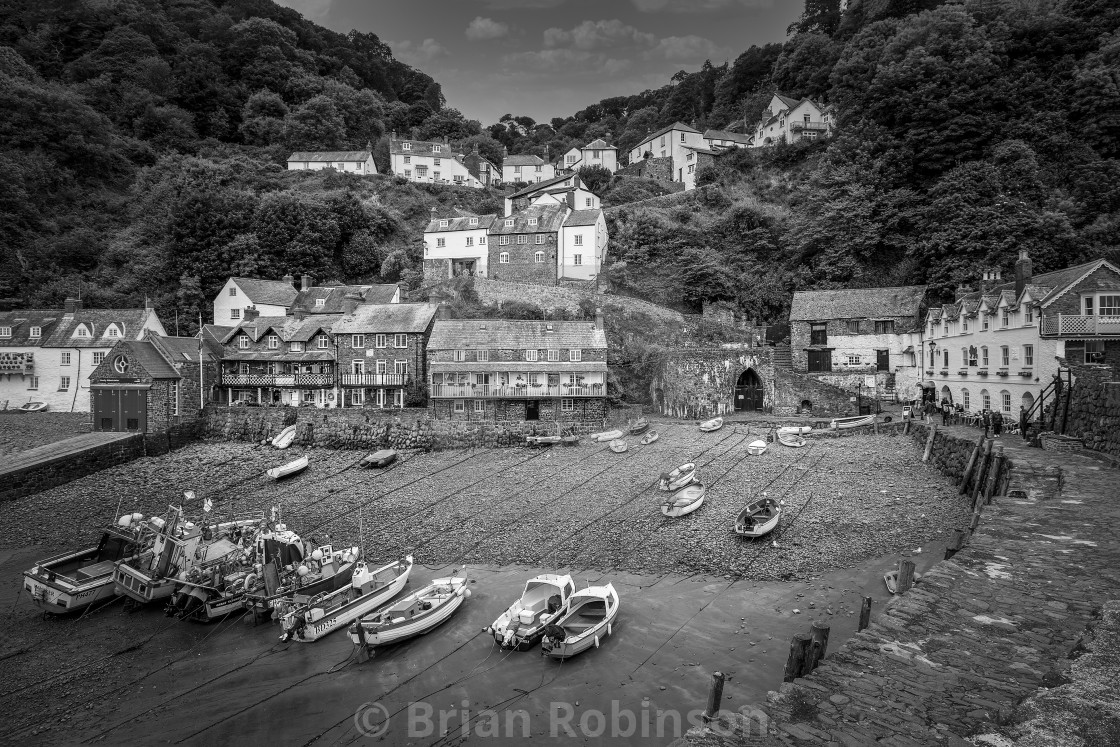 "Clovelly Harbour" stock image