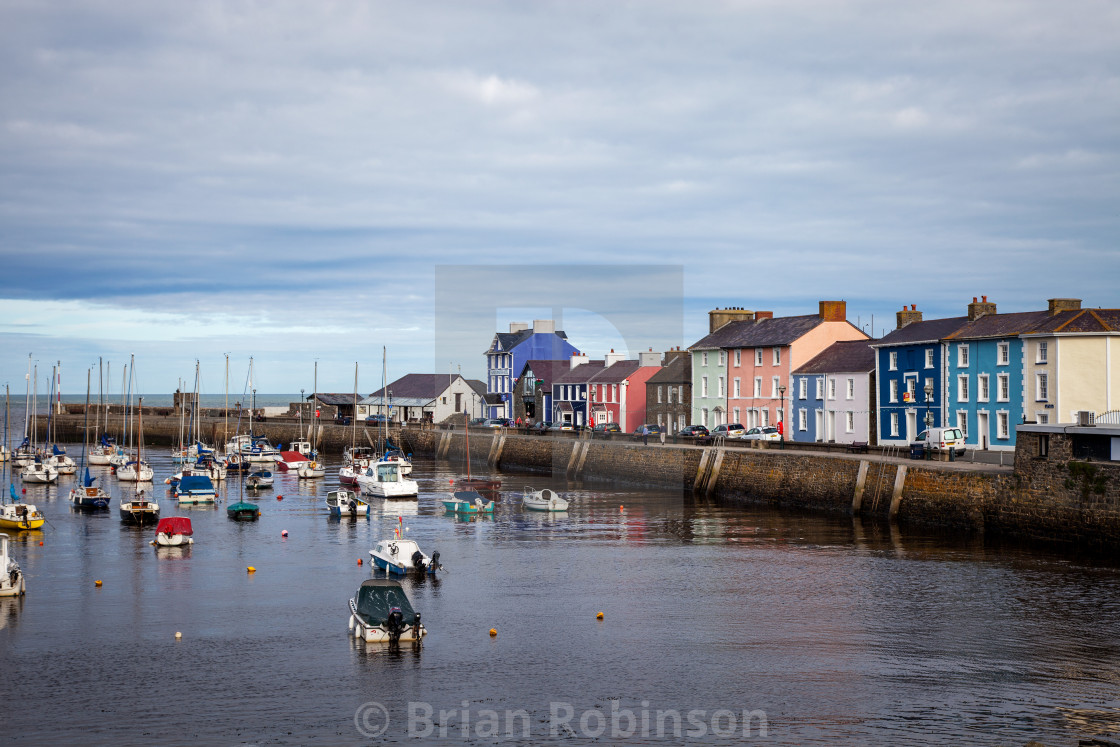 "Aberaeron Harbour" stock image