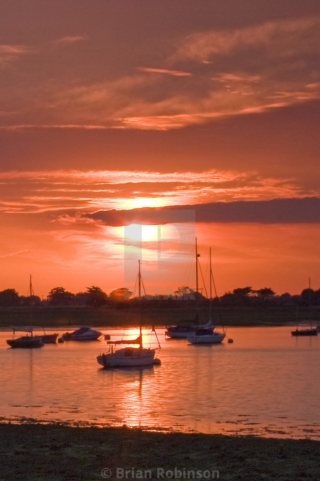 "Bosham Sunset" stock image