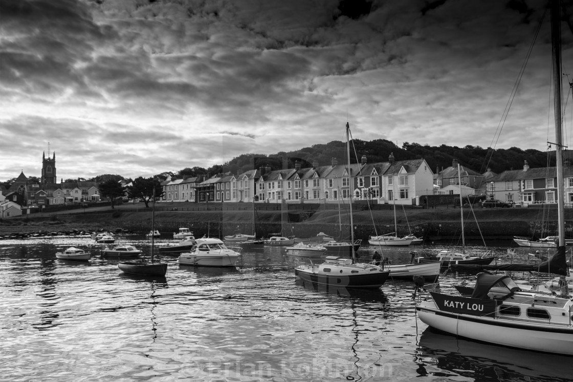 "Aberaeron Harbour" stock image