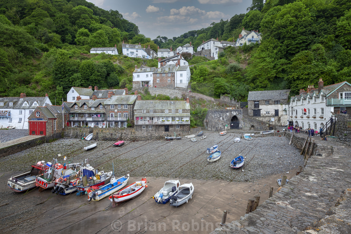 "Clovelly Harbour" stock image