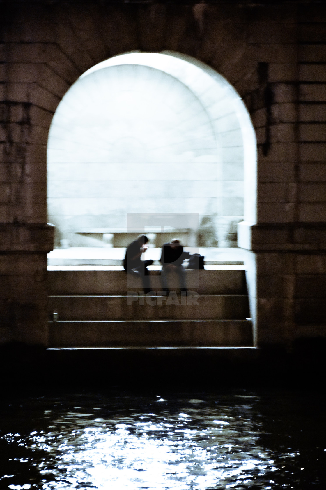 "Friends by the river" stock image