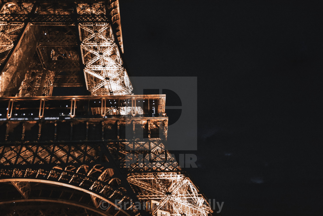 "a close up of the eiffel tower" stock image