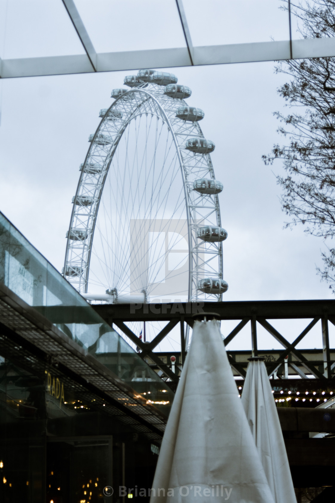 "London Eye from Southbank" stock image