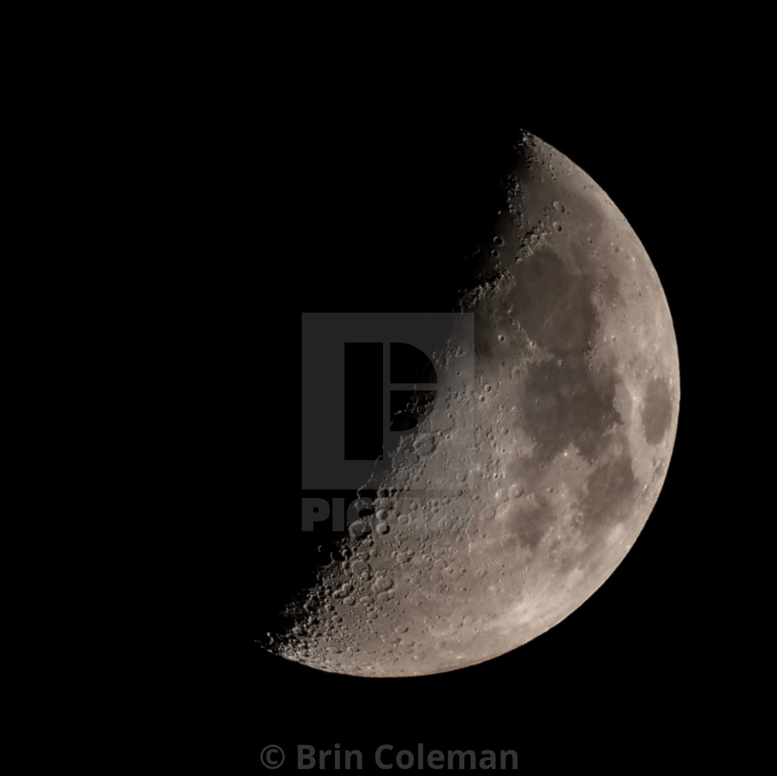 "First Quarter Moon" by Brin Coleman - $15.42 "First Quarter Moon" stock image