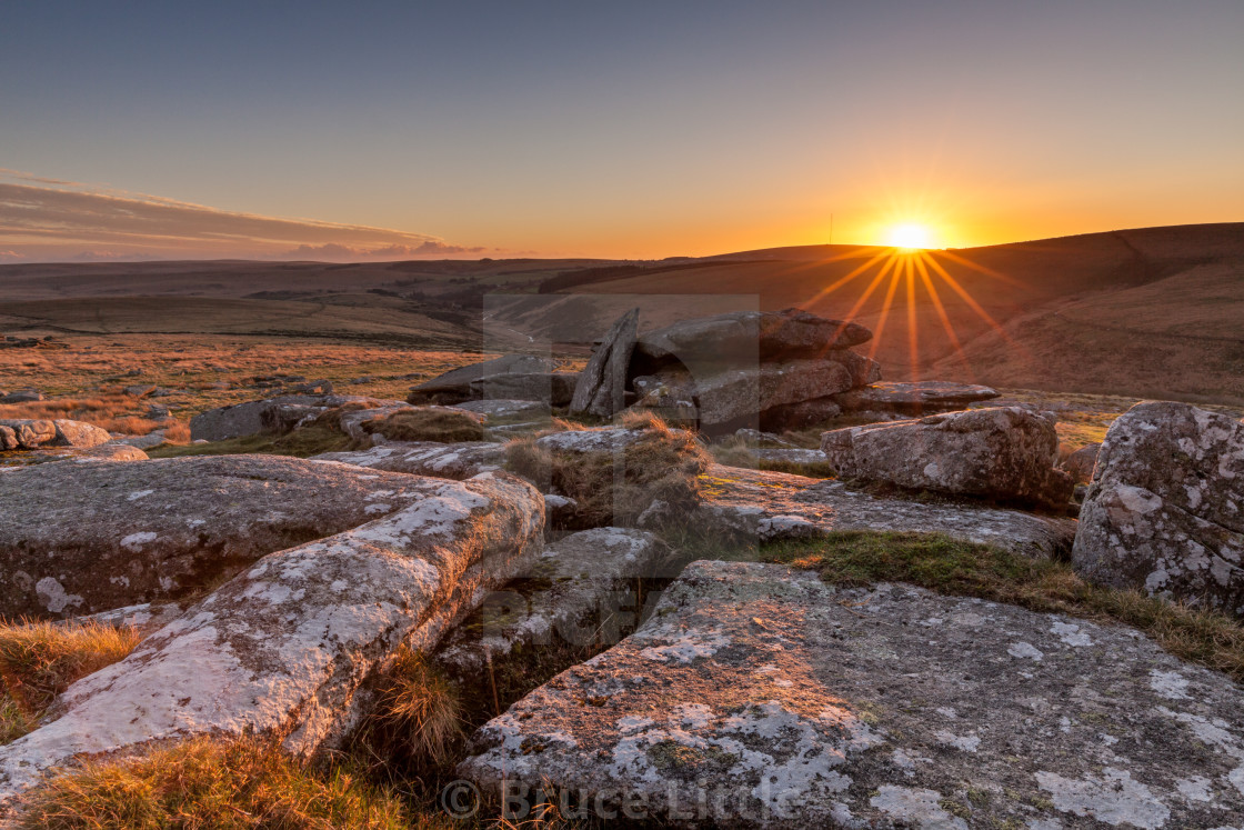 "Littaford Tor Sunset" stock image