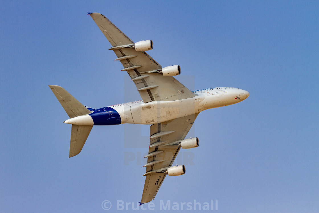 "Airbus A380 Aircraft in flight" stock image