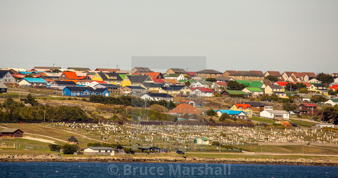 "View of Port Stanley" stock image