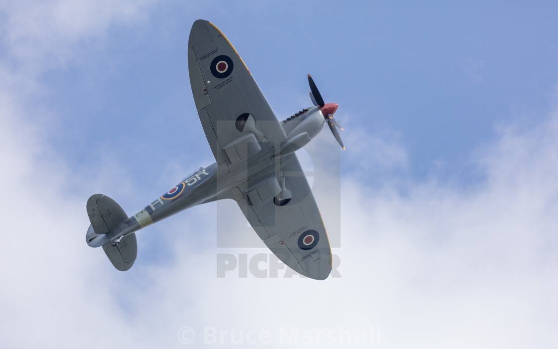 "Spitfire T9 in flight" stock image