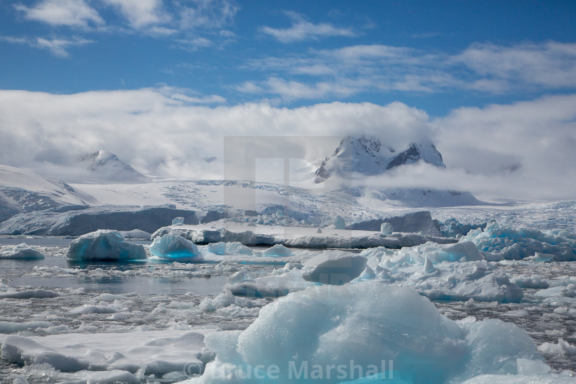 "Ice, sea, snow and mountains in Antarctica" stock image