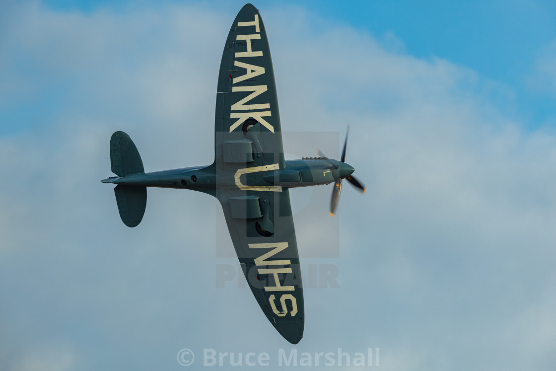 "Spitfire PR9 - Thank U NHS" stock image