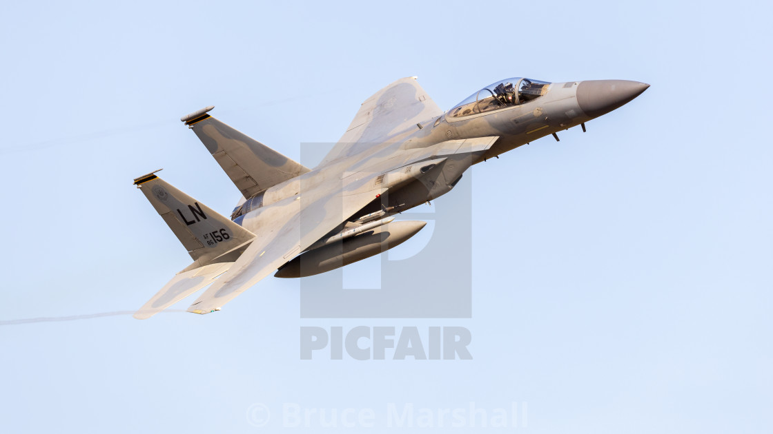 "USAF F15C Eagle on take off" stock image