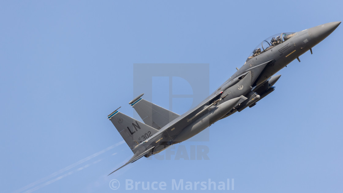 "USAF F15E Strike Eagle on take off" stock image