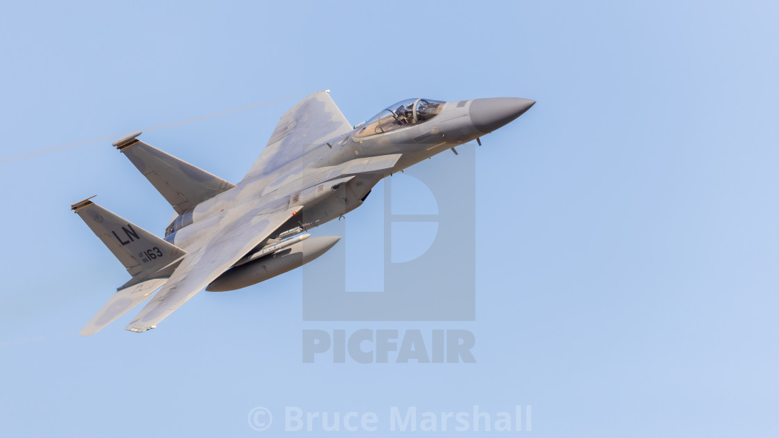 "USAF F15C Eagle on take off" stock image