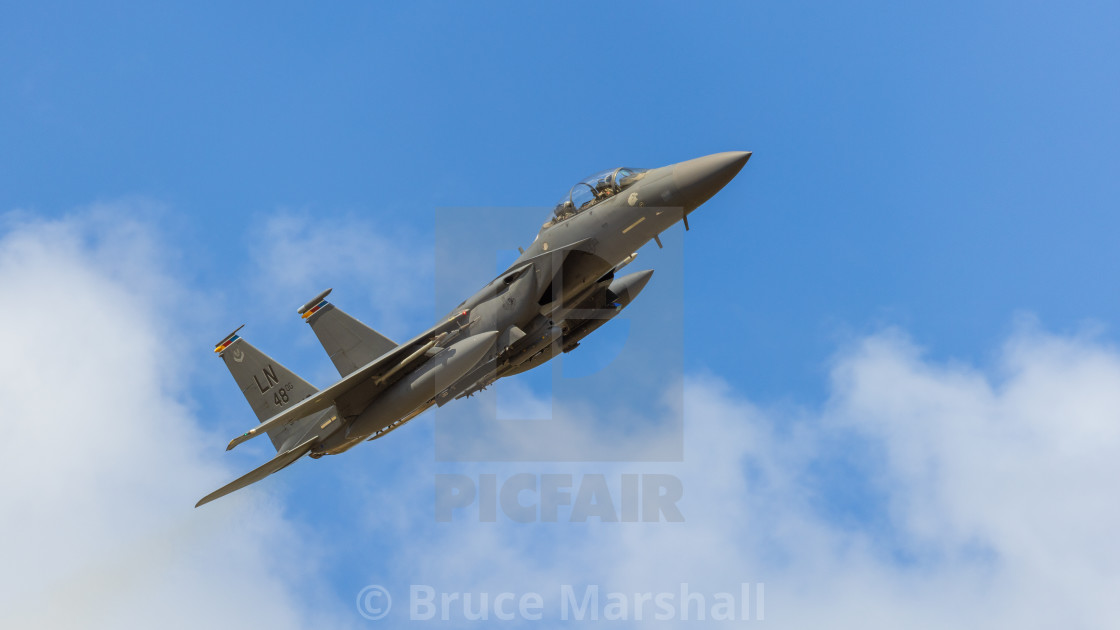 "USAF F15E Strike Eagle on take off" by Bruce Marshall - $12.55 "USAF F15E Strike Eagle on take off" stock image