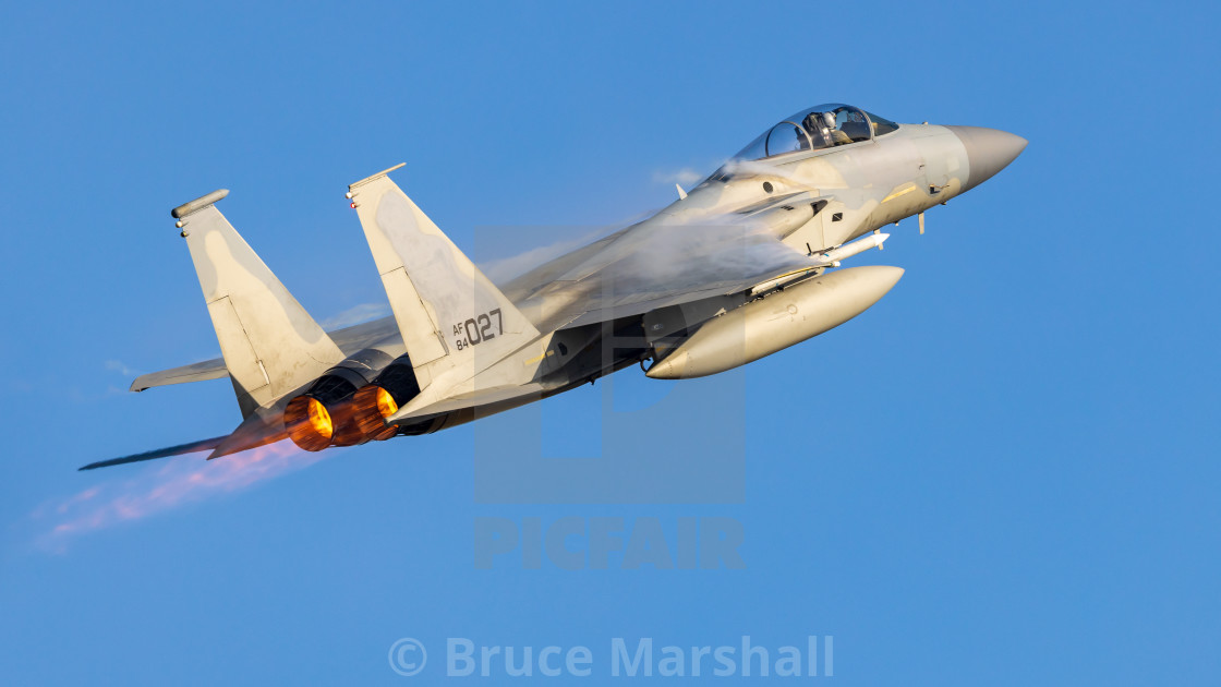 "F15C with reheat on take off" stock image