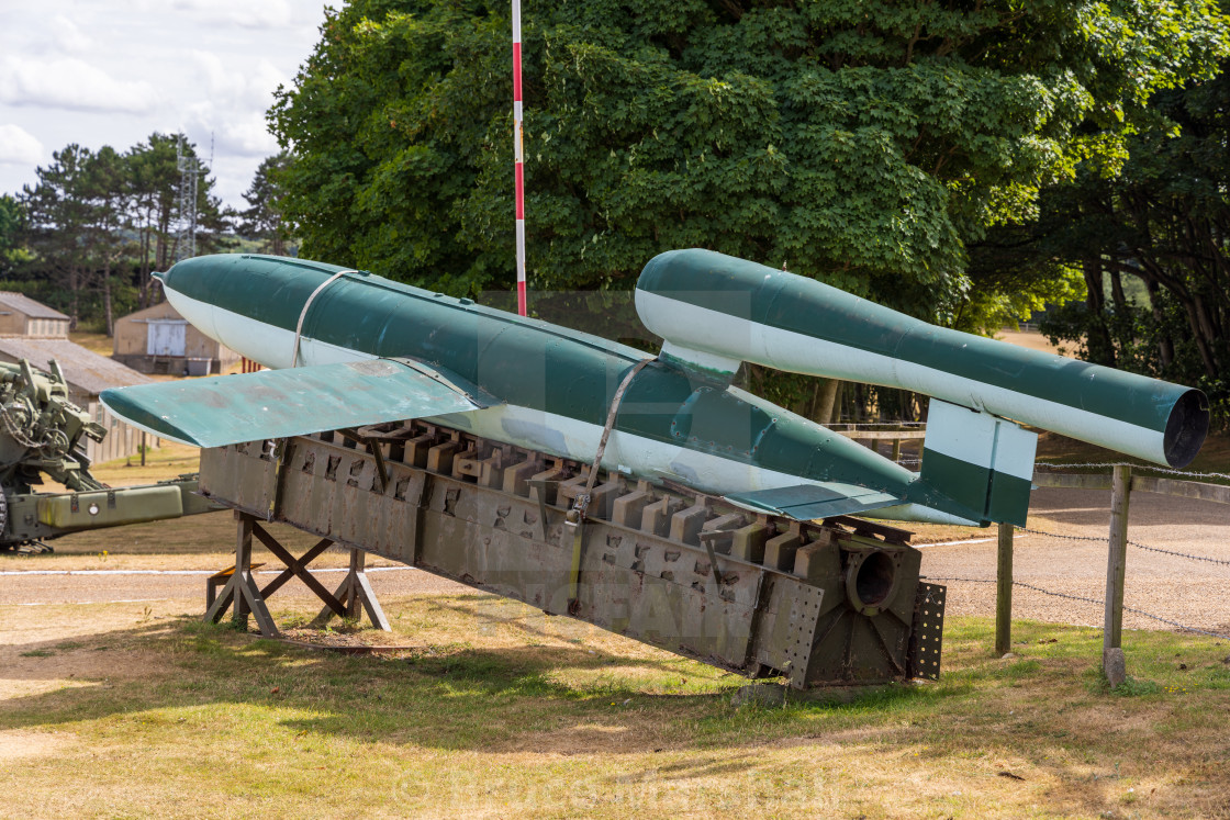 "V1 Rocket on launcher" by Bruce Marshall - $4.87 "V1 Rocket on launcher" stock image