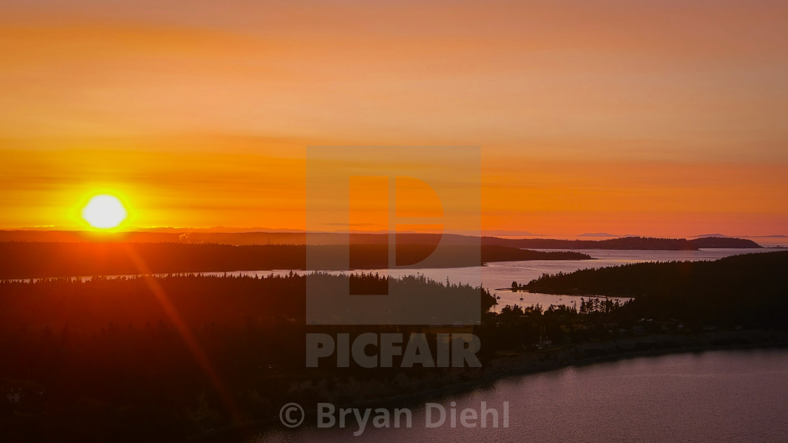 "Sunset Over Marrowstone Island" stock image