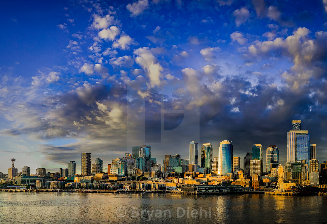 "Seattle Skyline After the Showers" stock image