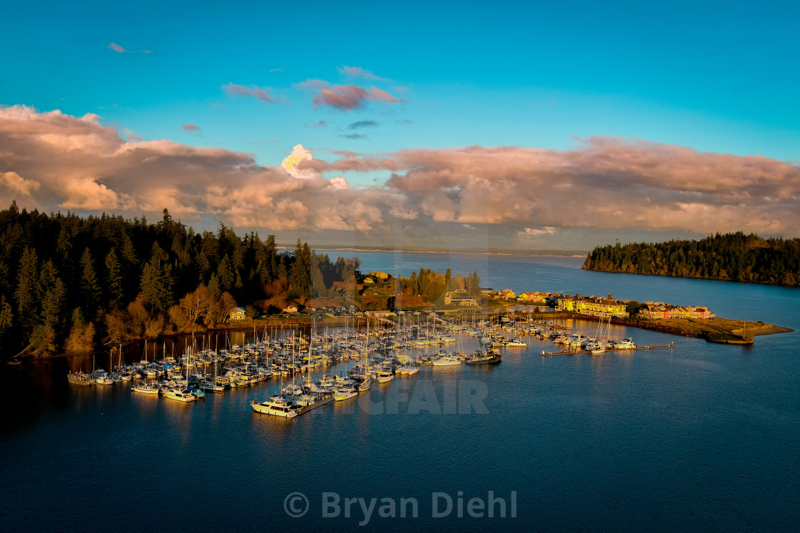 "Marina at Port Ludlow" stock image