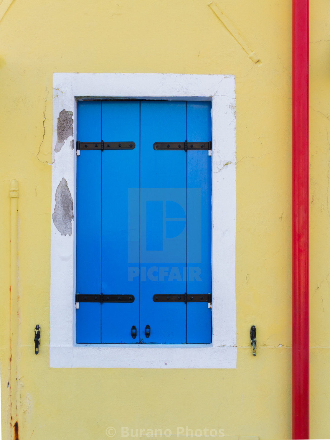 "Blue Shutter in Burano" stock image