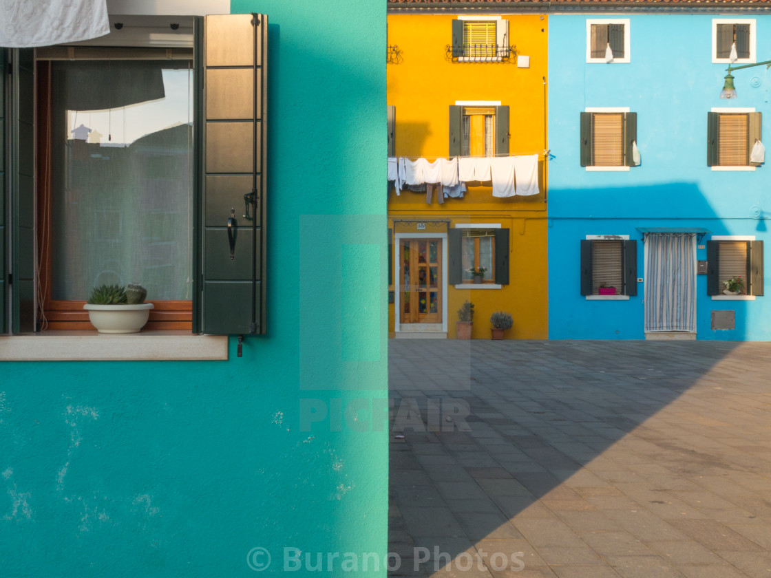 "Shadow from a green house" stock image