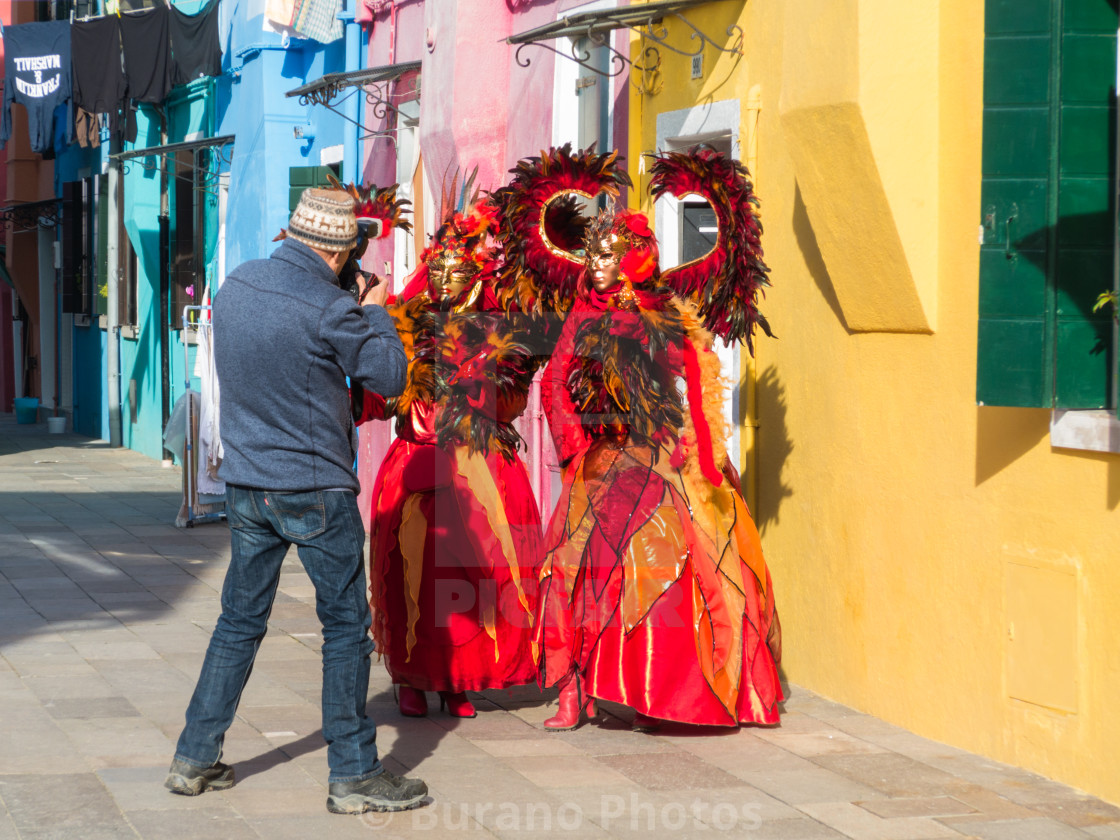 "Red Carnival Masks in Burano" stock image