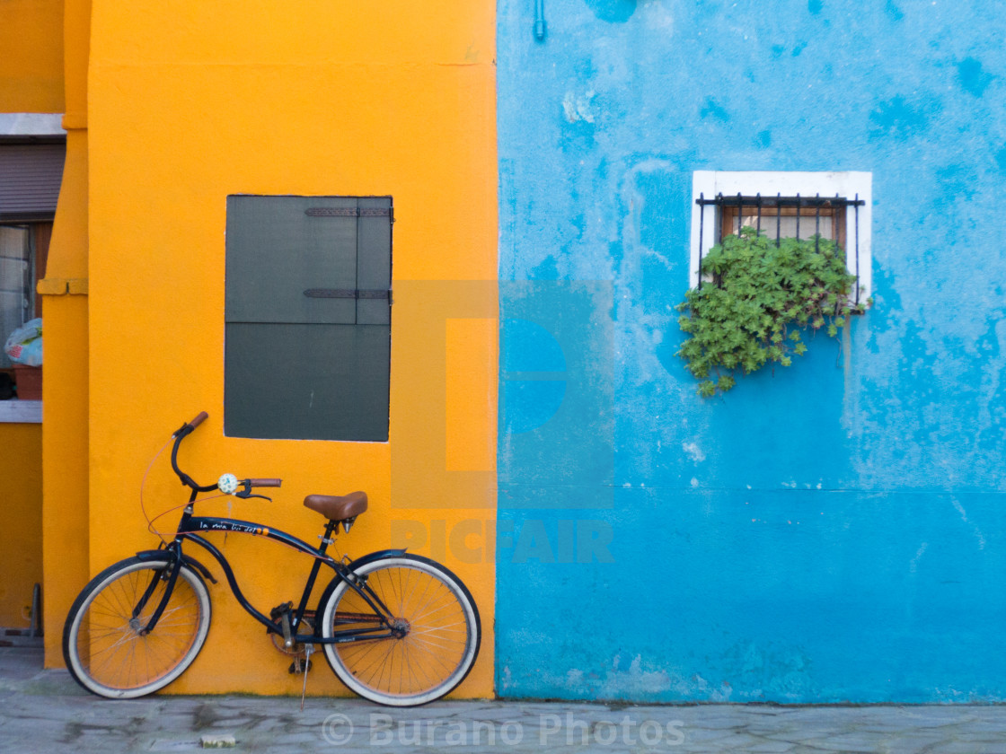 "The bicycle in yellow" stock image