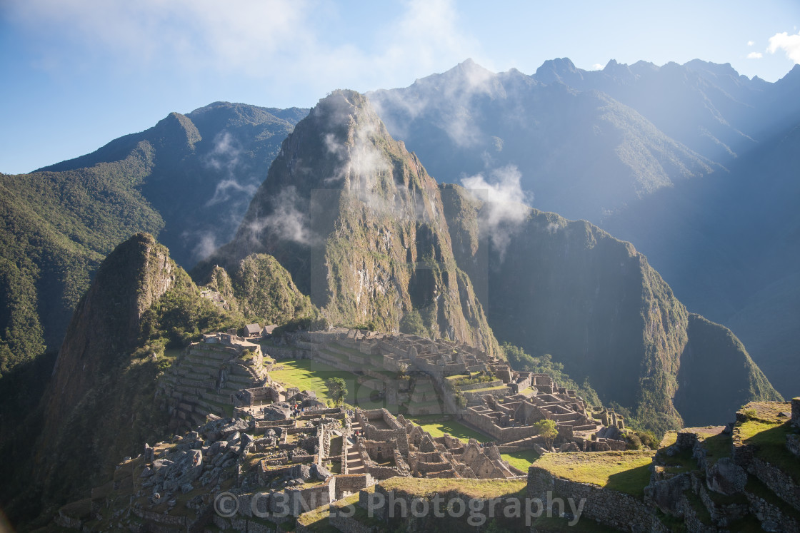 "Machu Picchu sunrise" stock image