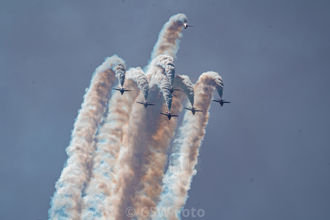 "Red Arrows Up & Over Bournemouth Airport" stock image