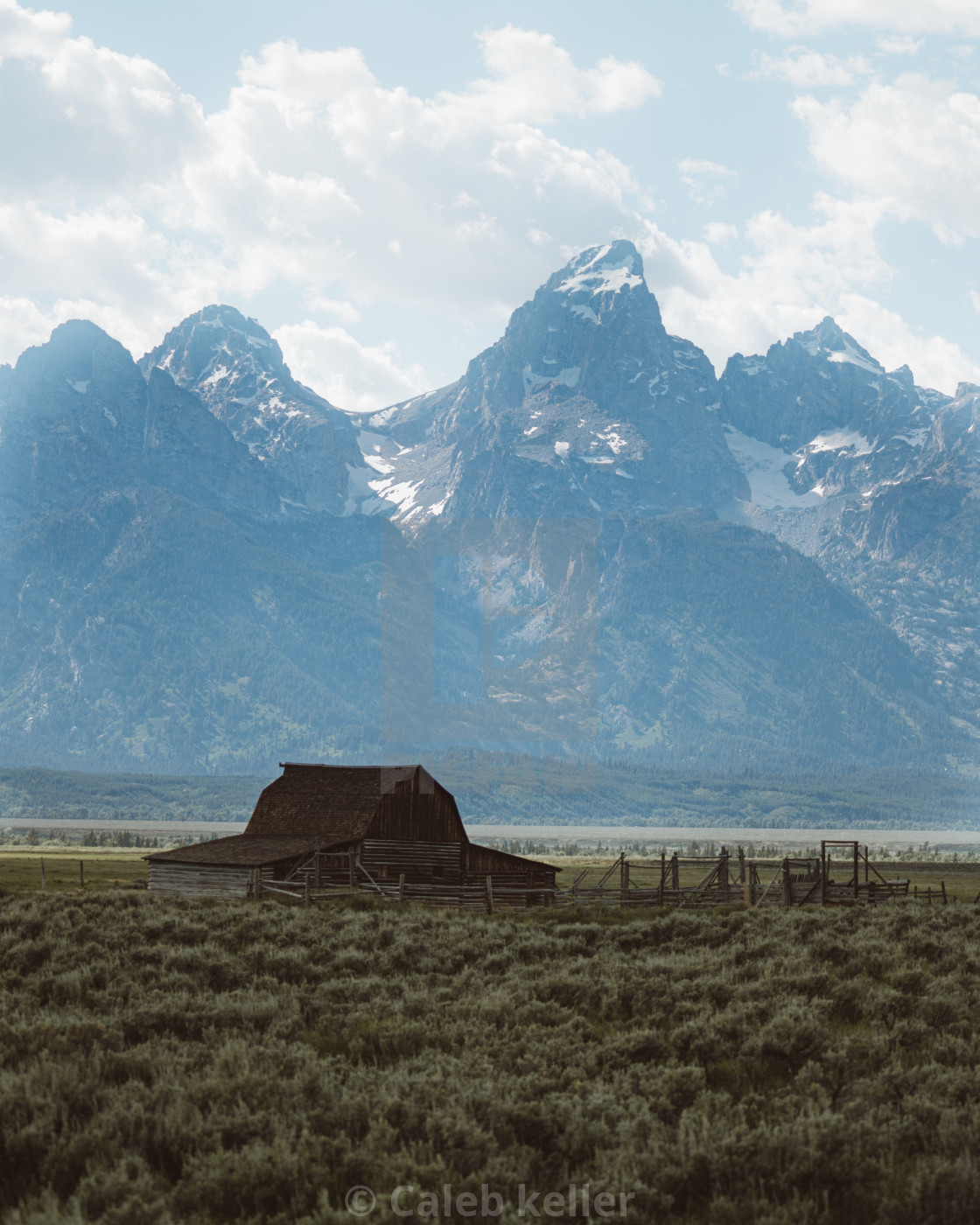 "a lonely barn along the mountain range" by Caleb keller - $16.05 "a lonely barn along the mountain range" stock image
