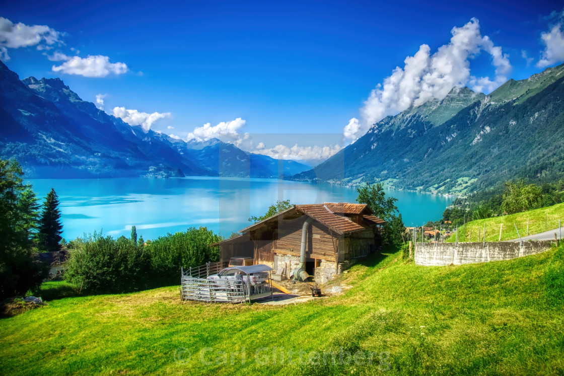 "Farm House at Lake Brienz" by Carl Glittenberg - $15.19 "Farm House at Lake Brienz" stock image