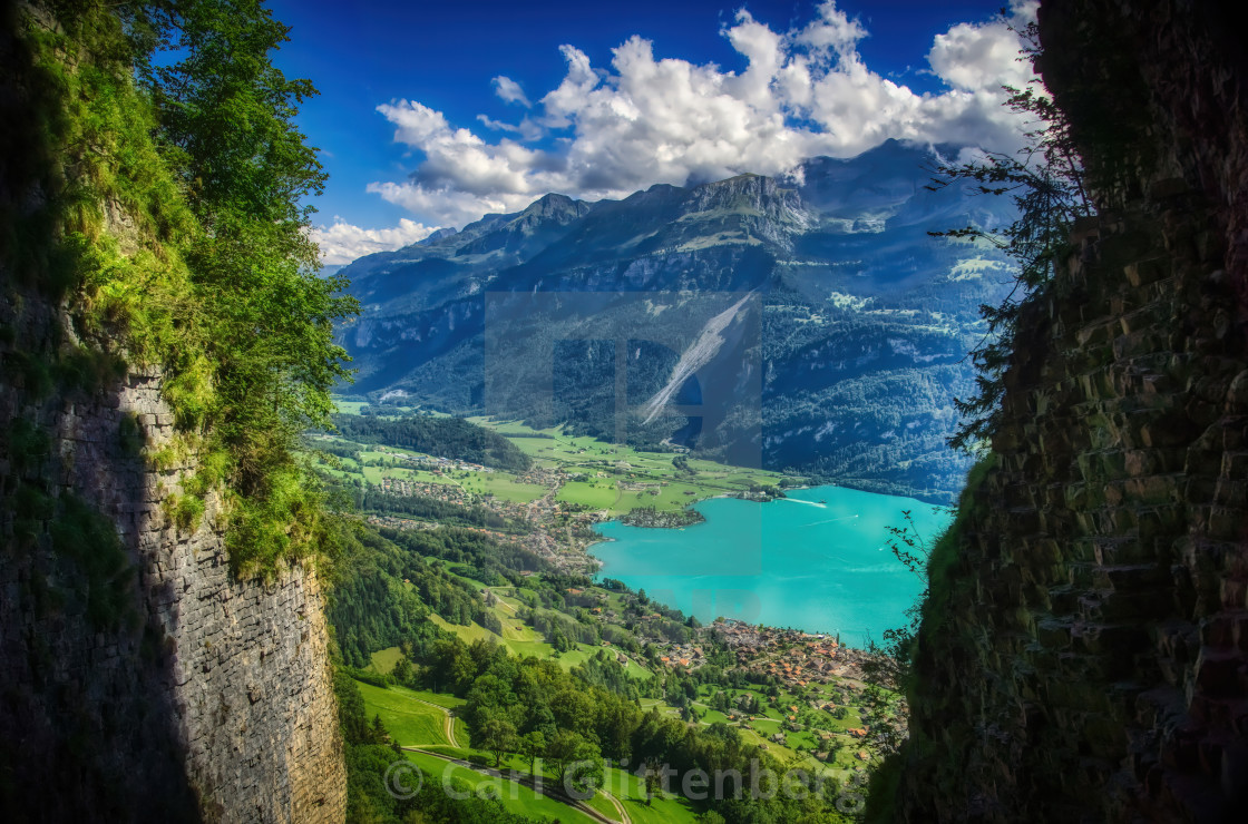 "View of Lake Brienz in the Swiss Alps" by Carl Glittenberg - $15.19 "View of Lake Brienz in the Swiss Alps" stock image